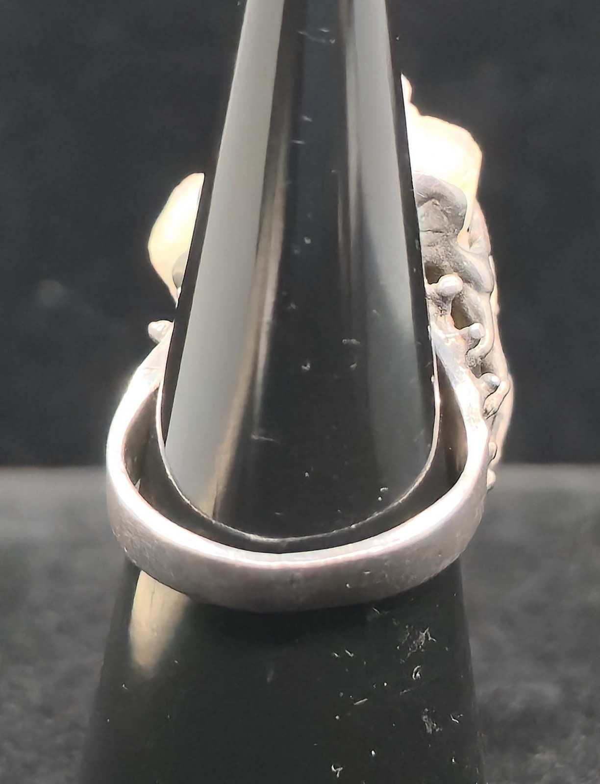 Vtg Brutalist Sterling Silver Pale Lilac Amethyst Geode Ring