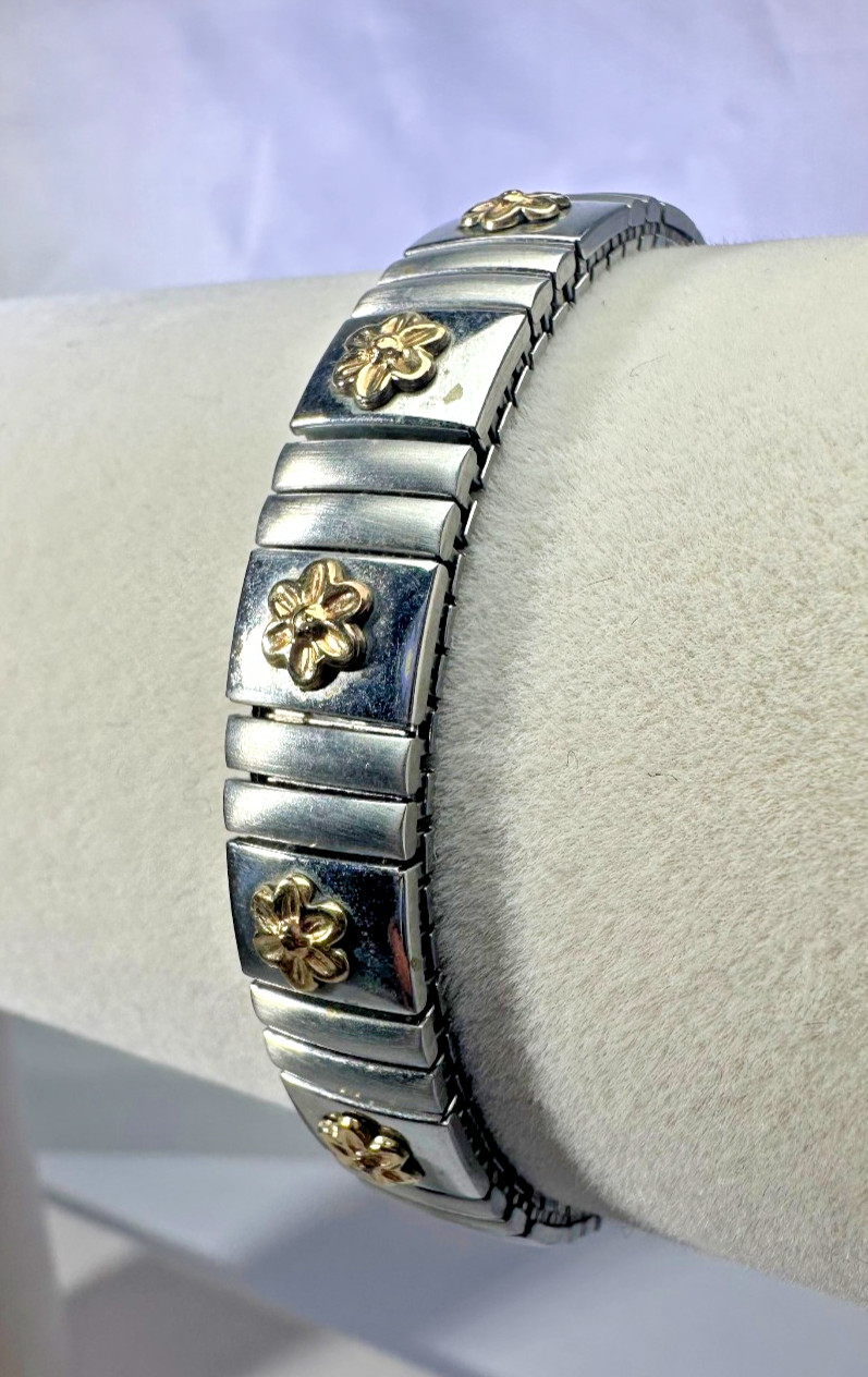 Bracelet Expendable stretch Band Silver tone. Stainless Steel. 16.35g L- 6.25in