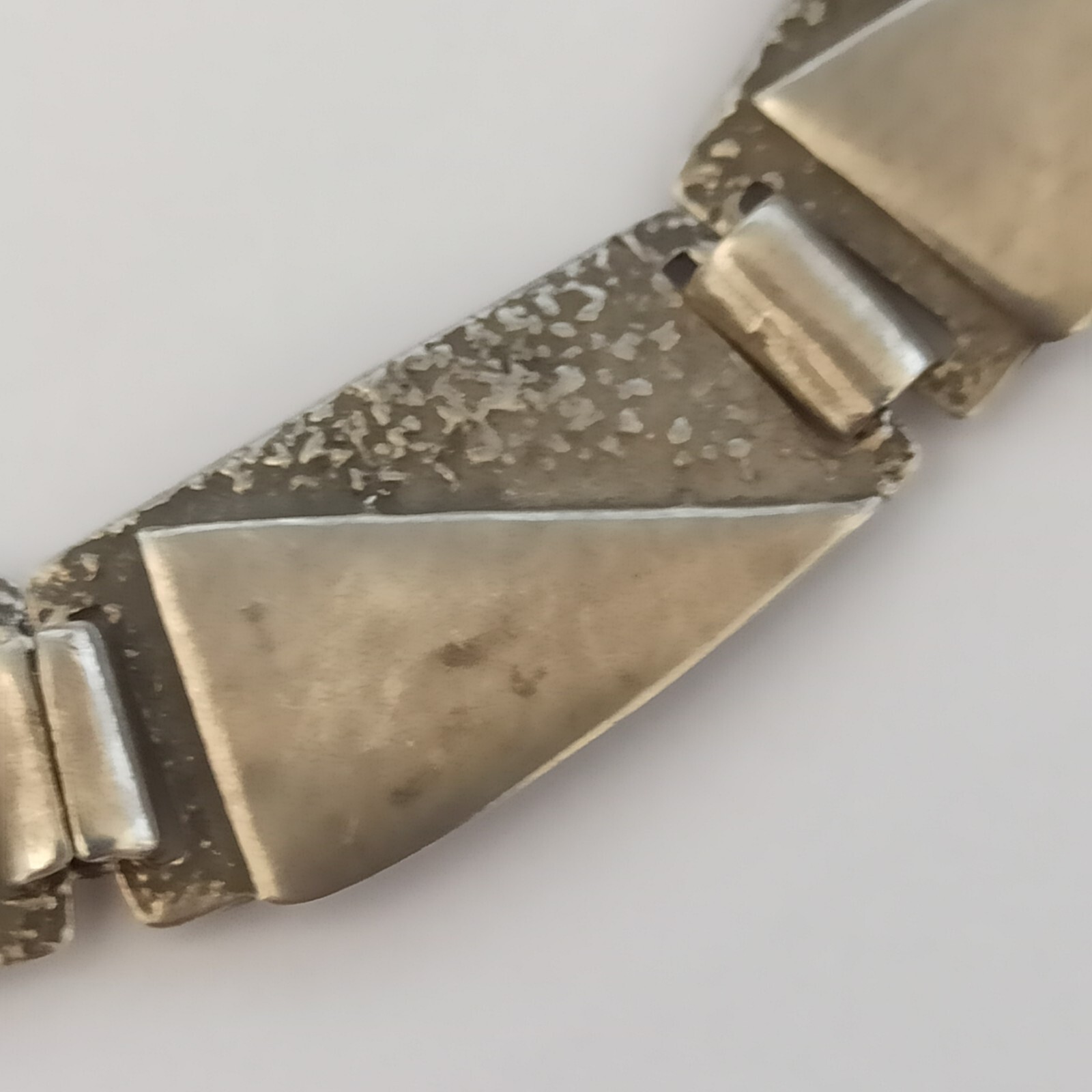 Vintage Silver Necklace Modernist Geometric Articulated Links Cleopatra Inspired