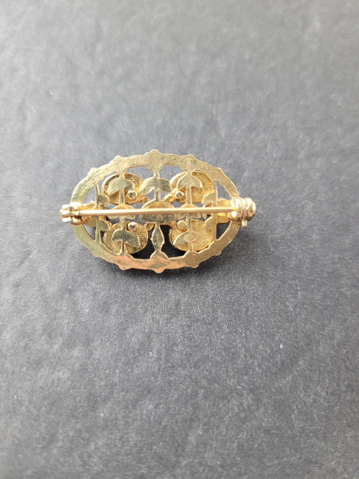 Tiny Gold Tone Multicolor Cabochon Stones Scatter Pin