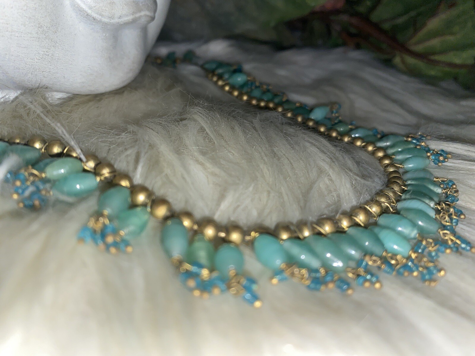 Louis Rousselet Confirmed Deco Art Nouveau Influence Glass Necklace!! B1