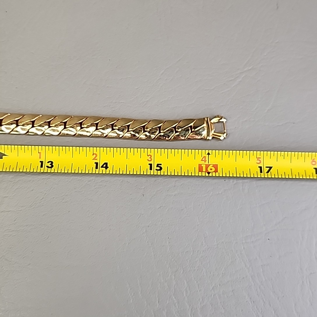 Vintage Cuban Chain Necklace 1 cm Gold Tone 16″
