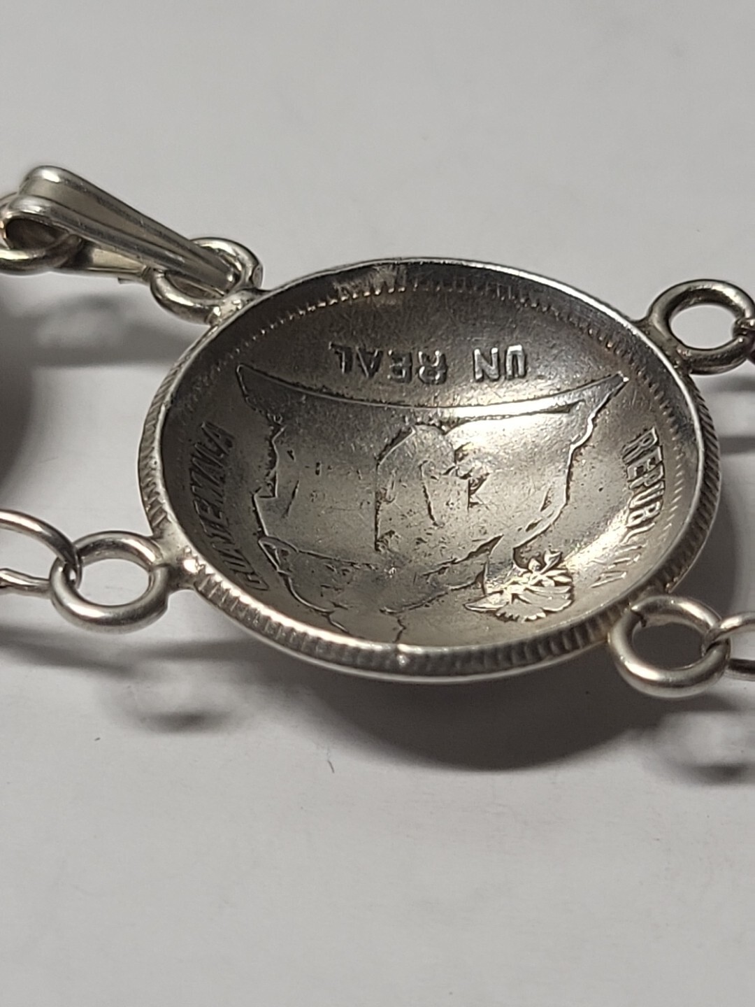 Antique Sterling Silver Coin Bracelet Republic De Guatemala 1833 1890 Coins