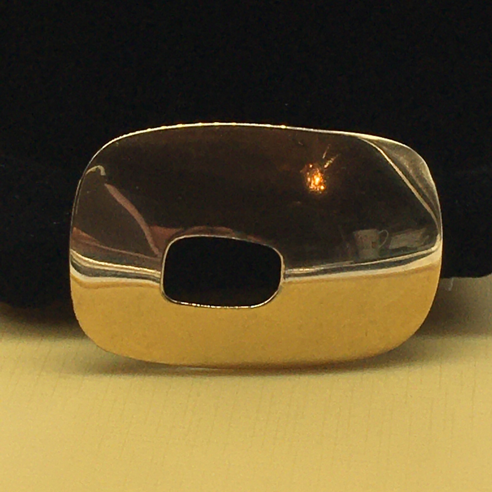 Capsule Modernist Style Brooch Gold Tone 2″
