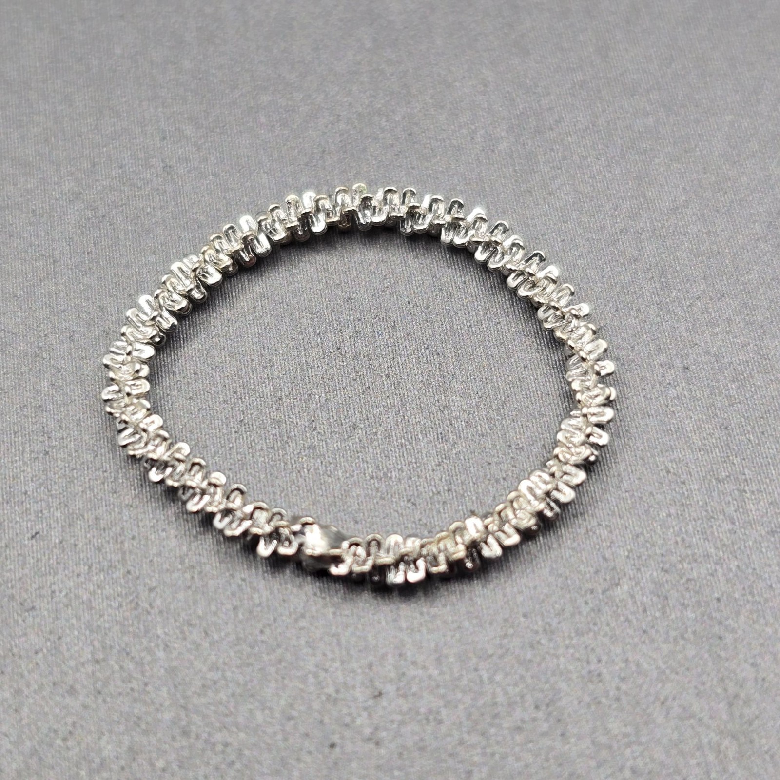 VTG Sterling Silver Popcorn Rope-Style Band Size 6.5 Acid Tested Unmarked