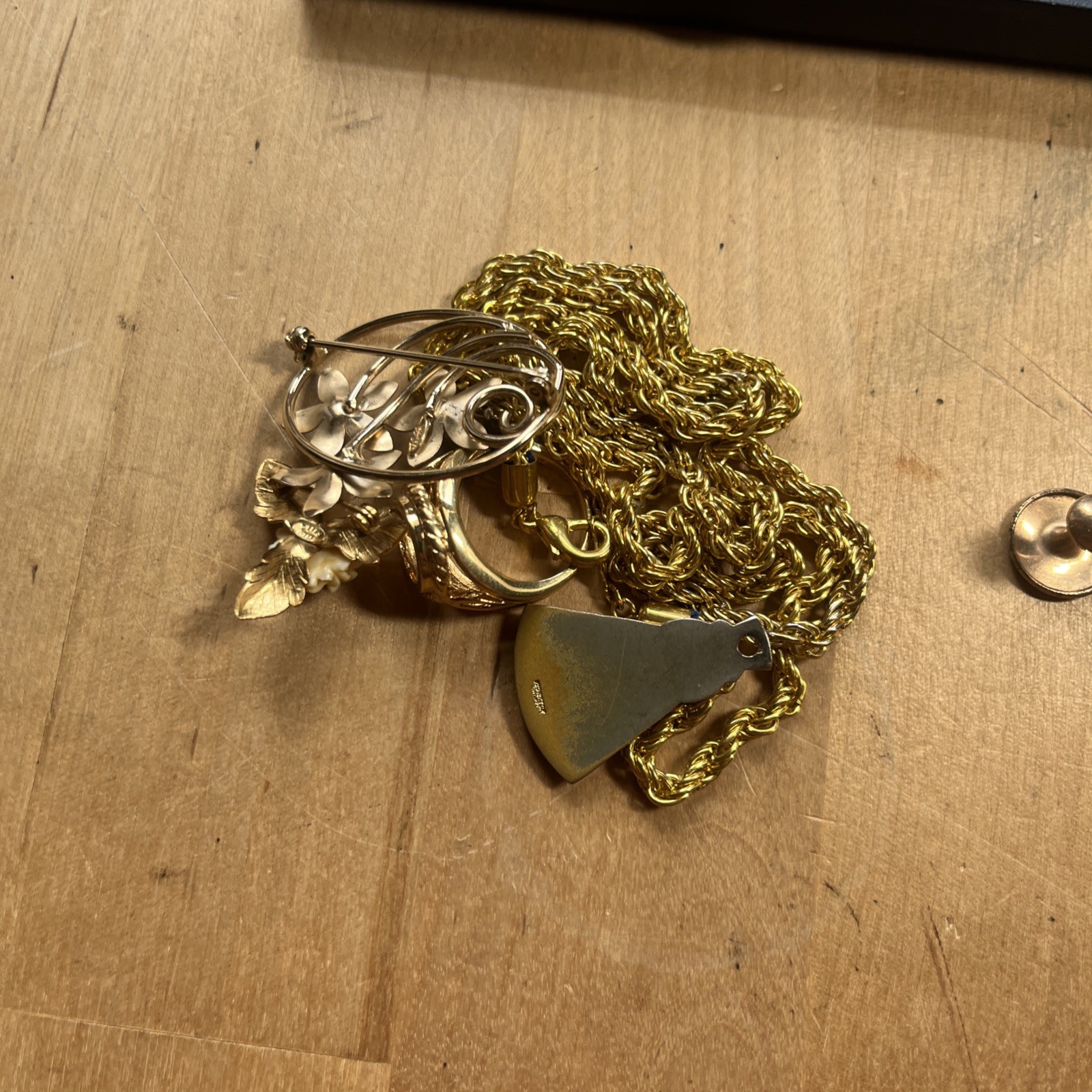 Mixed Lot of 1/20 12K Gold Filled & Other Gold GF — Pins, Bracelets Lot – J1
