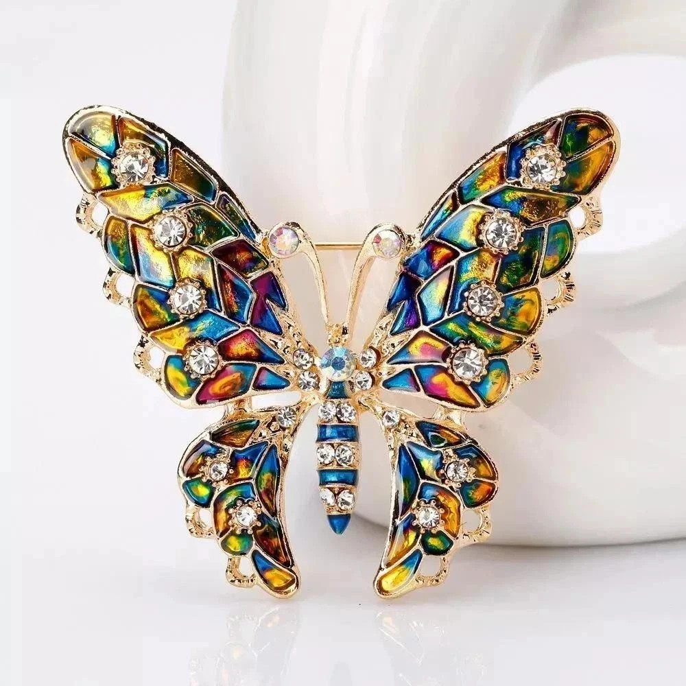Vintage Art Nouveau Style Fairy Pendant Butterfly Brooch Shawl Pin Jewelry Gift
