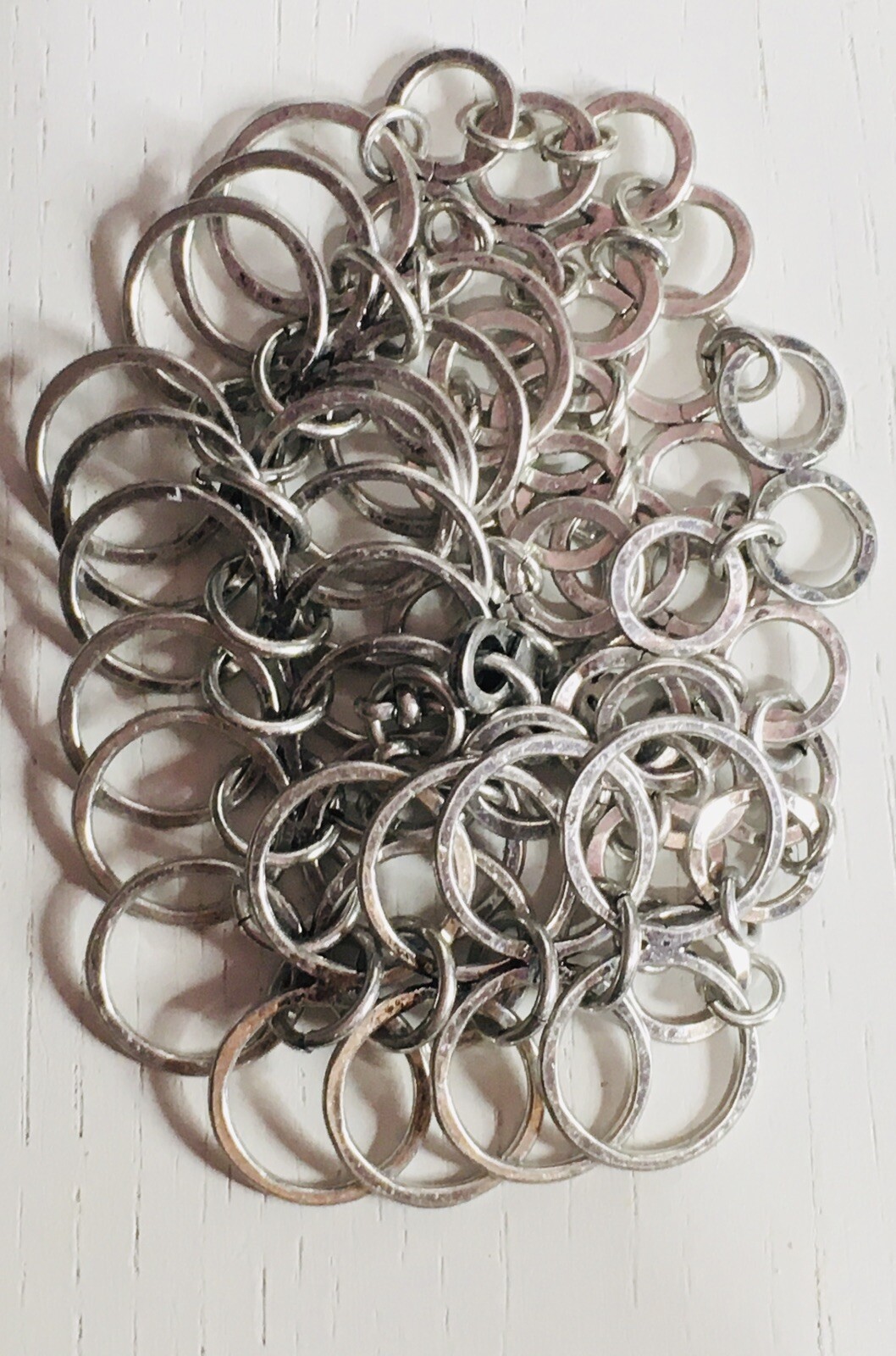 Lucky Brand Necklace Classic Silver Tone Double Circle Link Chain Adjustable