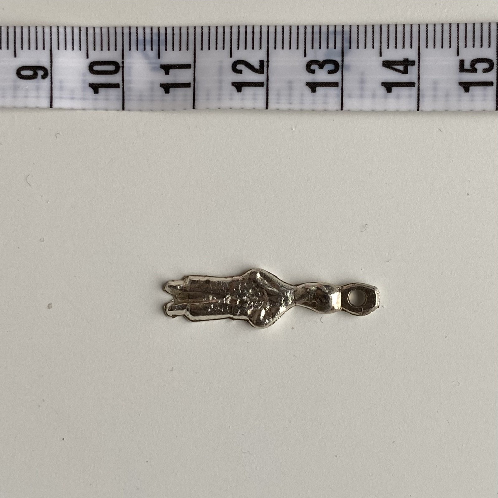 Vintage Mexico Milagro Charm Mexican ExVoto Religious Pendant Amulet Silver Tone