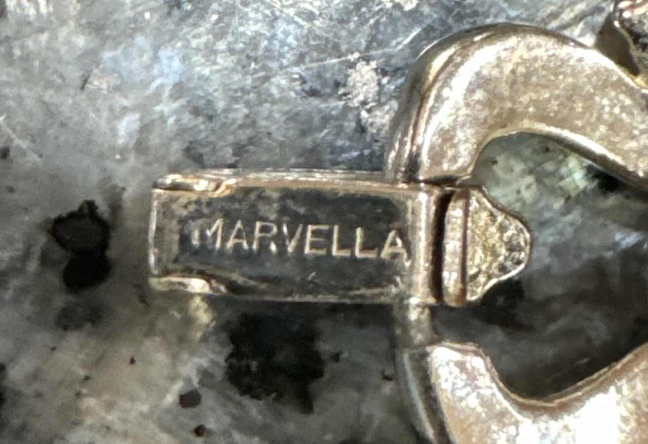 Authentic Vintage Signed Marvella 5 Strand Faux Pearl Bracelet 7 1/4 In Rare