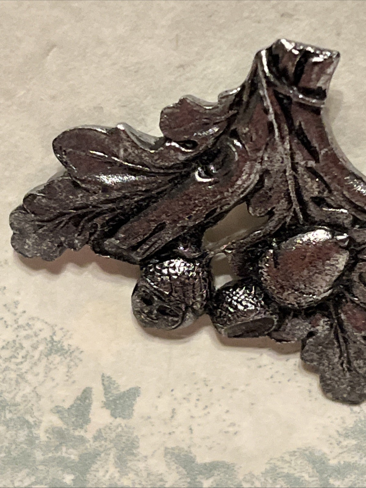Vintage Bergamot “The Cottage Garden Collection” Pewter Acorn Fall Brooch New!