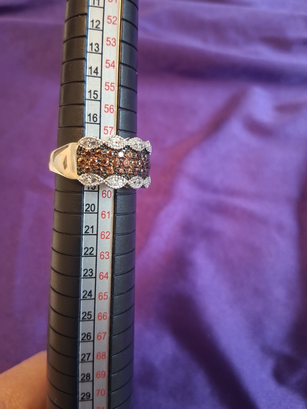 Vintage JZ 925 Sterling Silver Cluster Ring Size 8 1/2