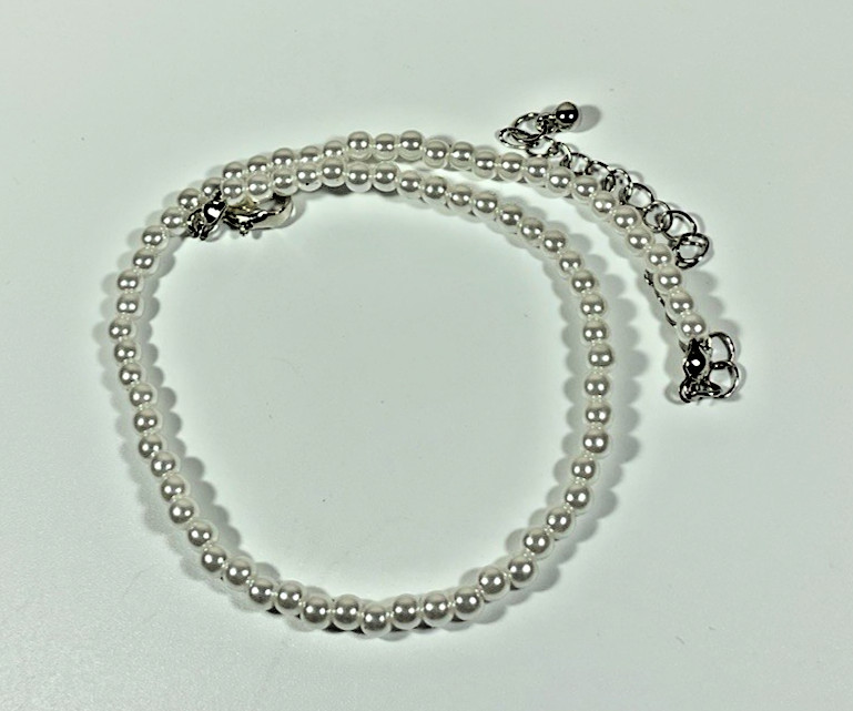 New White Stag Imitation Pearl Beaded Necklace 16 Inch Bridal Beauty Simple