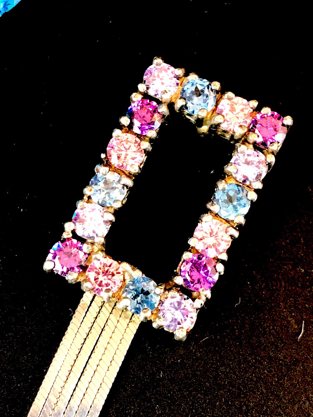 GORGEOUS SIGNED OXETTE 925 STERLING 9.38 CT MULTICOLOR GEMSTONE 6 TASSEL PENDANT