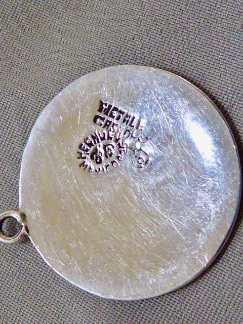 Taxco Mosaic Sterling Silver Aztec Mask, Mixed Metal Inlay SIGNED METALE CASADOS