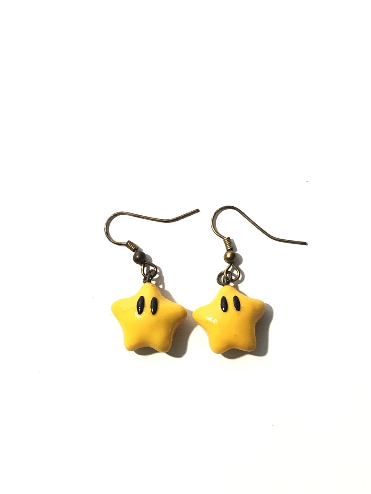 Super Mario Bros Star Dangle Earrings-1.5” Yellow Hook Earrings-Nintendo Jewelry