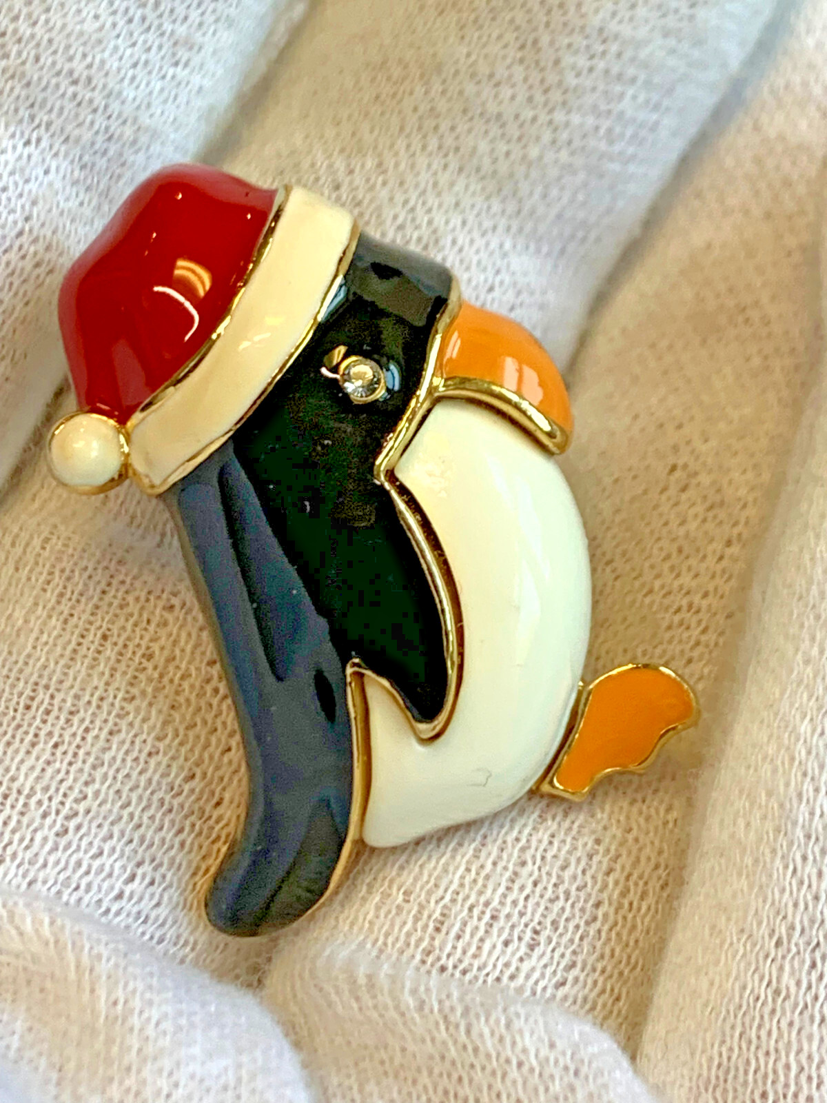 Vtg Christmas Brooch Lot Avante Monet Avon Snowman Penguin Trees Rudolph Cherub