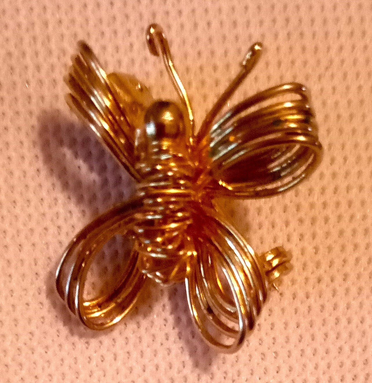 Pin Brooch Insect Gold Plated About 1 Inch Women’s Vintage Free Shipping