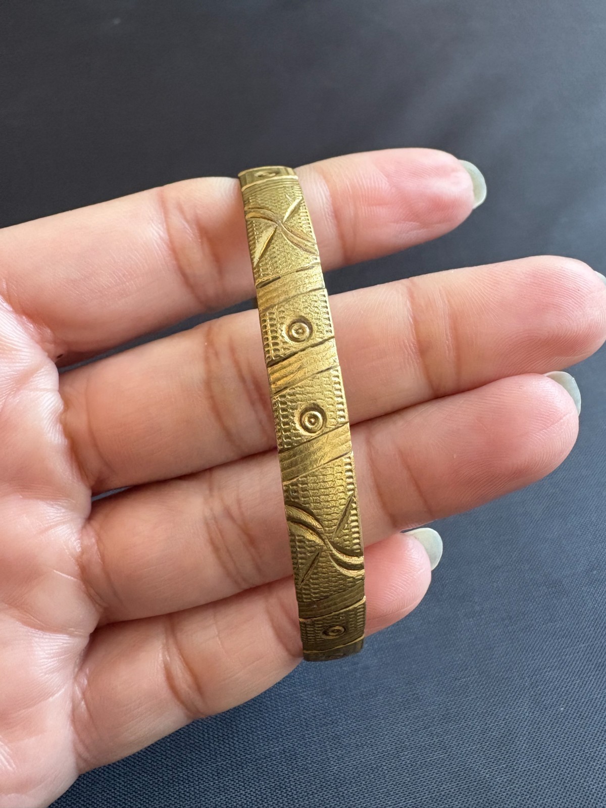 Vintage Handmade Brass Berber Moroccan Bracelet Old Tribal Ethnic Bangle