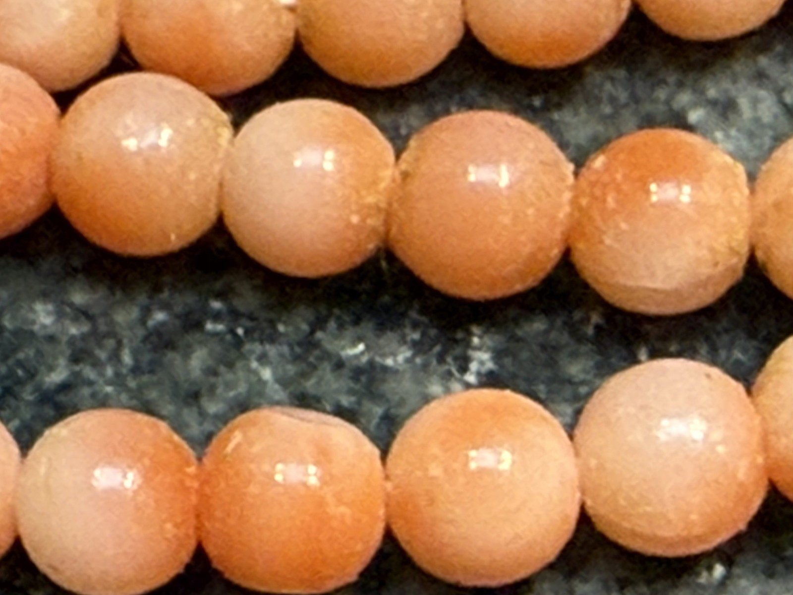Victorian Genuine Angel Skin Coral Round Bead Necklace – Needs new Clasp