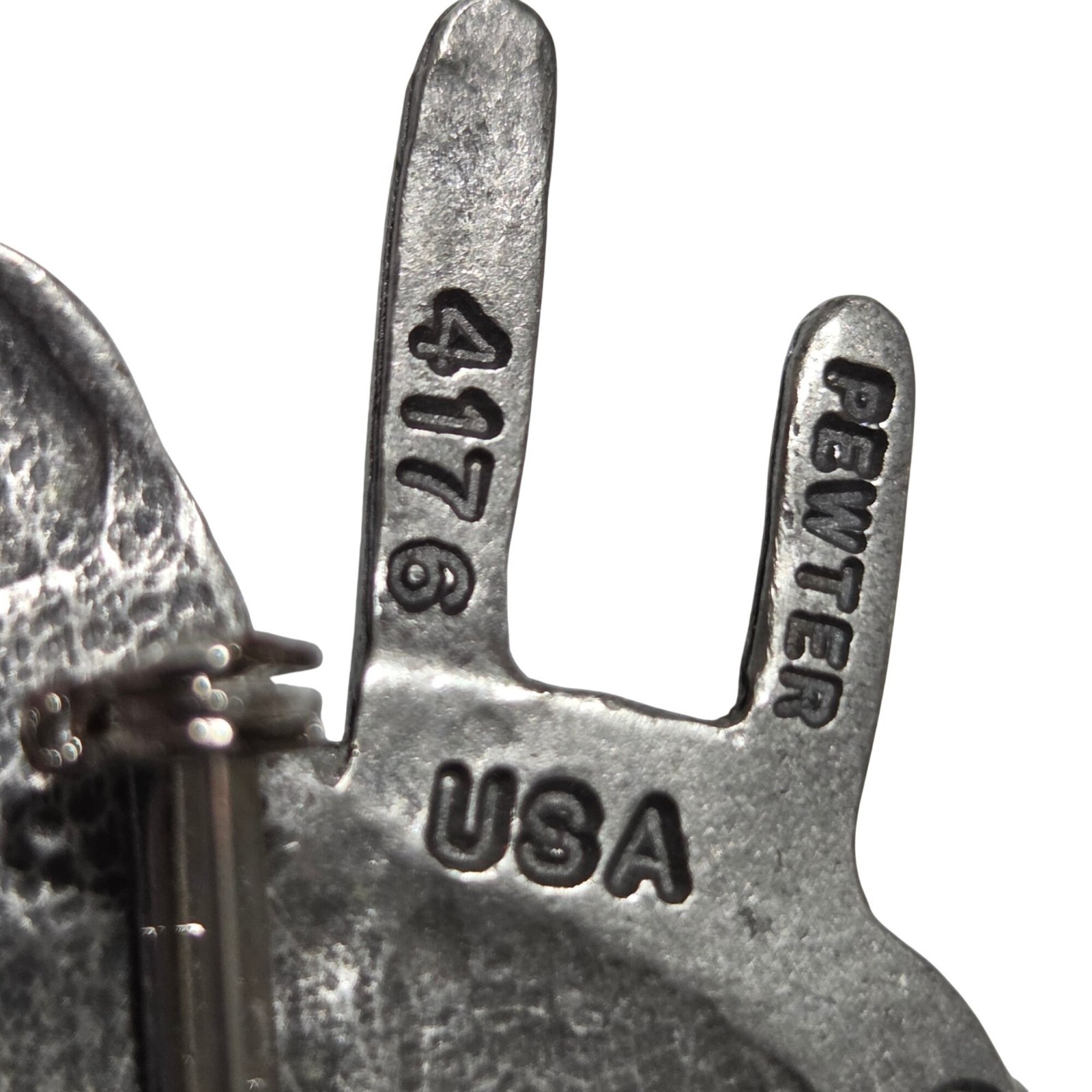 Vintage Pewter Garden Tools Brooch Shovel Hose Gloves Wheelbarrow Design USA