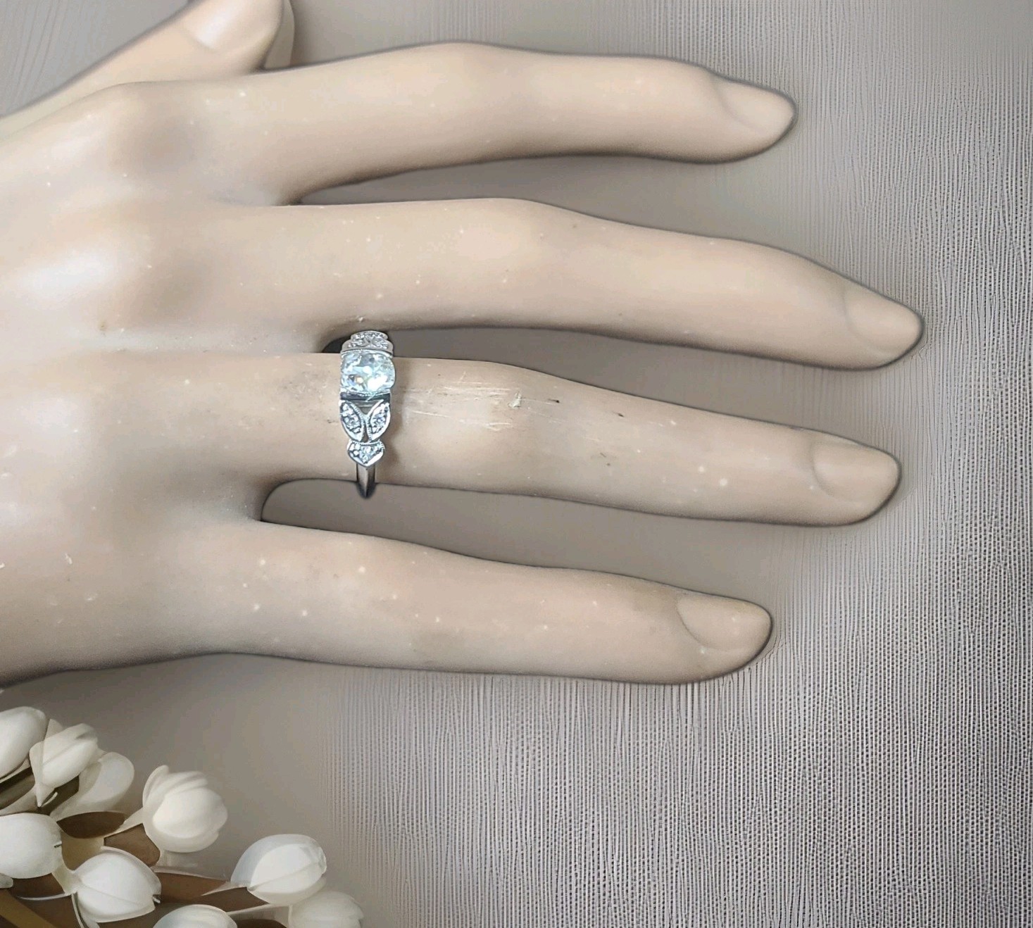 Platinum Vintage Filigree Engagement Ring 0.78ct. Natural Old Mine Cut Diamond