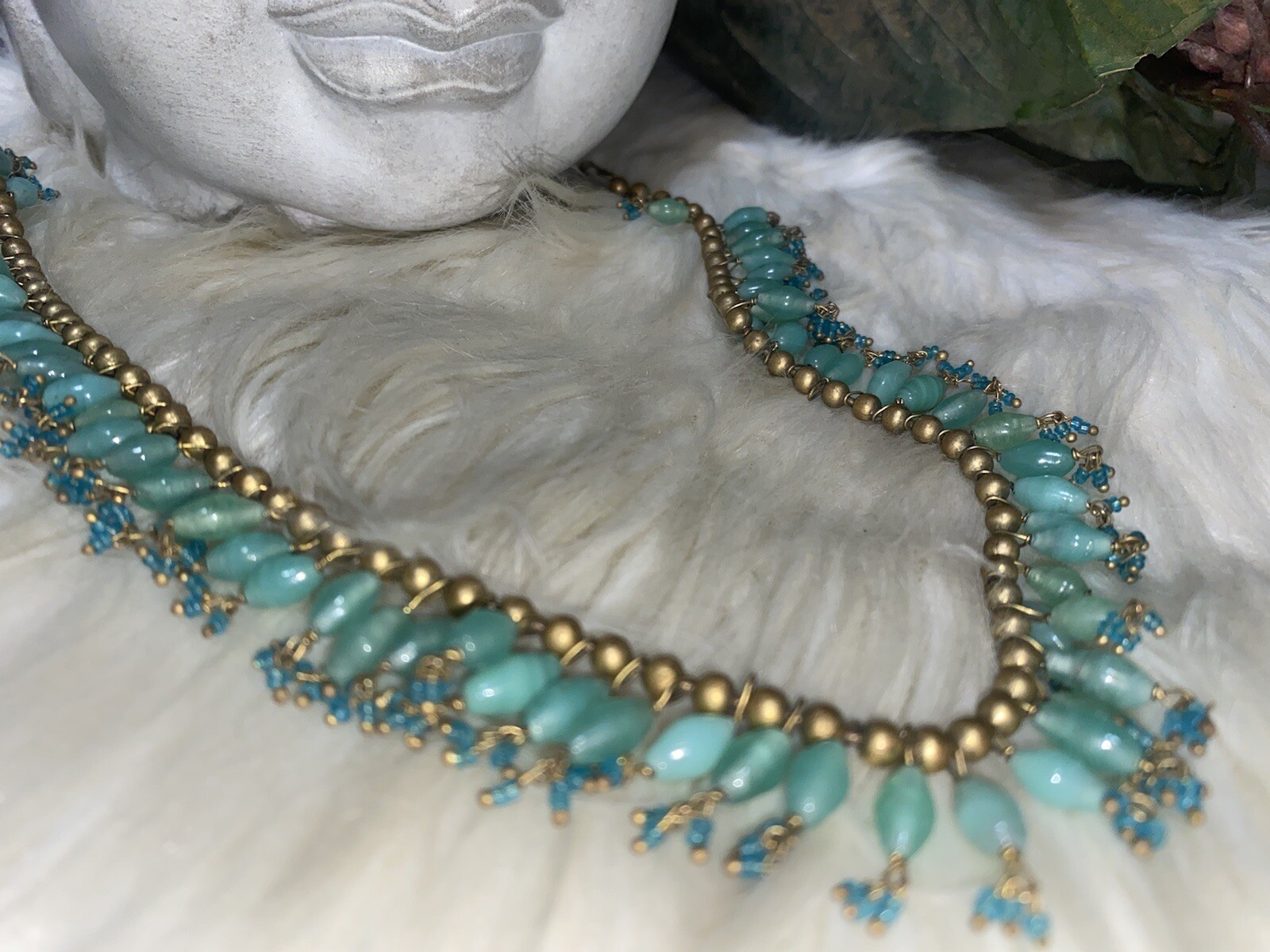 Louis Rousselet Confirmed Deco Art Nouveau Influence Glass Necklace!! B1