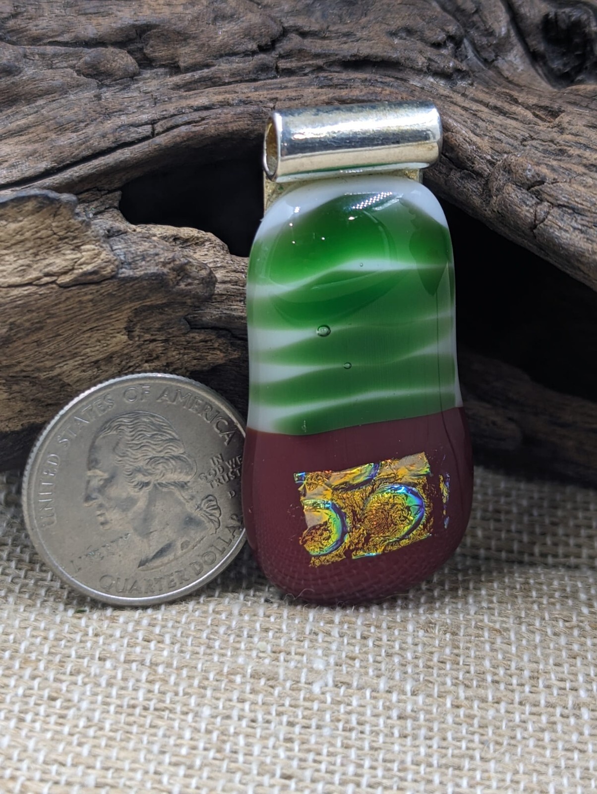 Vintage Genuine MURANO Glass Pendant Only Italy Abstract Art Glass SIGNED
