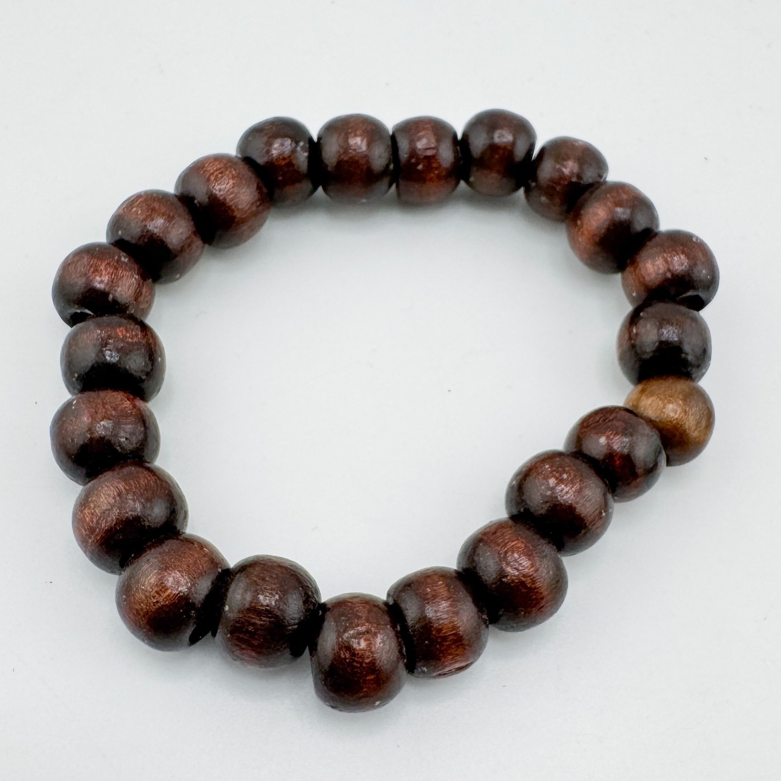 Wood Bead Bracelet 2 Set Stretch Stack Boho Quote “Beautiful Mindset” Earthy