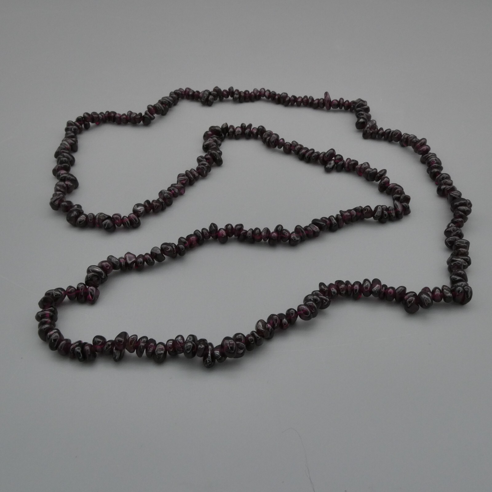 Vintage Purple Garnet Beaded 35″ Necklace Natural Pyrope Almandine Nugget 64g