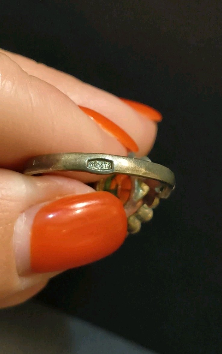 Vintage Gilt Silver Engagement Ring 875 soviet Women’s Jewelry