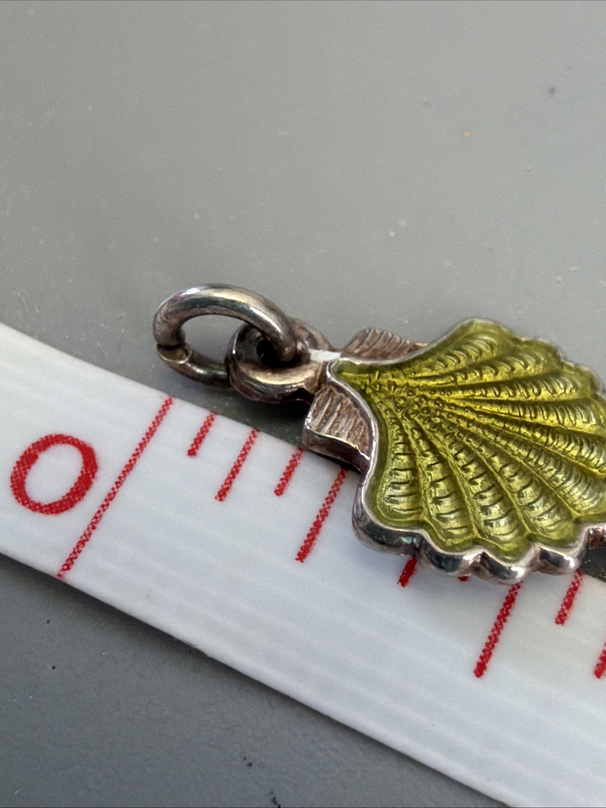 VOLMER BAHMER Denmark Sterling Silver 925 Lime Green Enamel SeaShell Bracelet