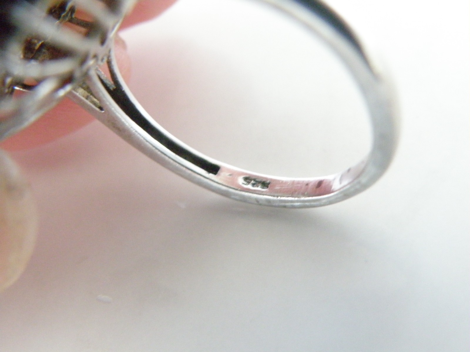 Large Sterling Silver 925 Watermelon Tourmaline Exotic Gemstone Statement Ring 8