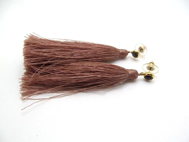 Vintage Sugarfix Facet Purple & Mauve Pink Tassel Threaded Long Earrings