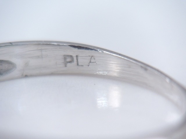 VINTAGE PLATINUM LADIES 7 DIAMOND STACKING BAND RING sz 5 1/4