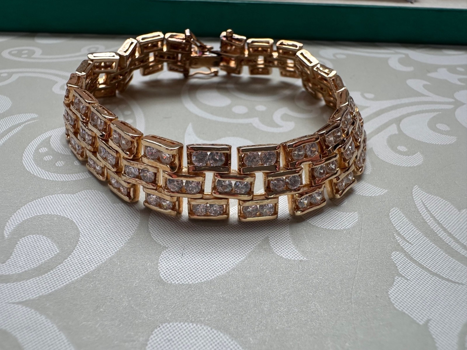 Vintage HSN Colleen Lopez Three Row Rhinestone Tennis Bracelet