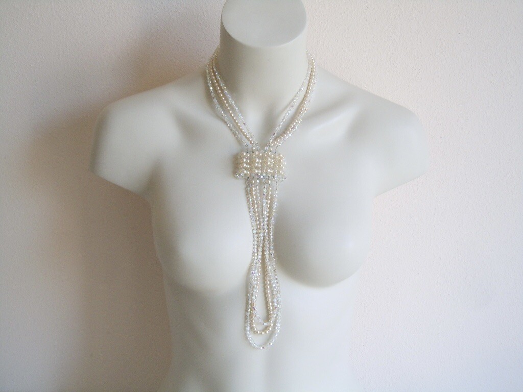 Vintage Fashion Jewelry Necklace Glass Beads 80.7 g 45 cm