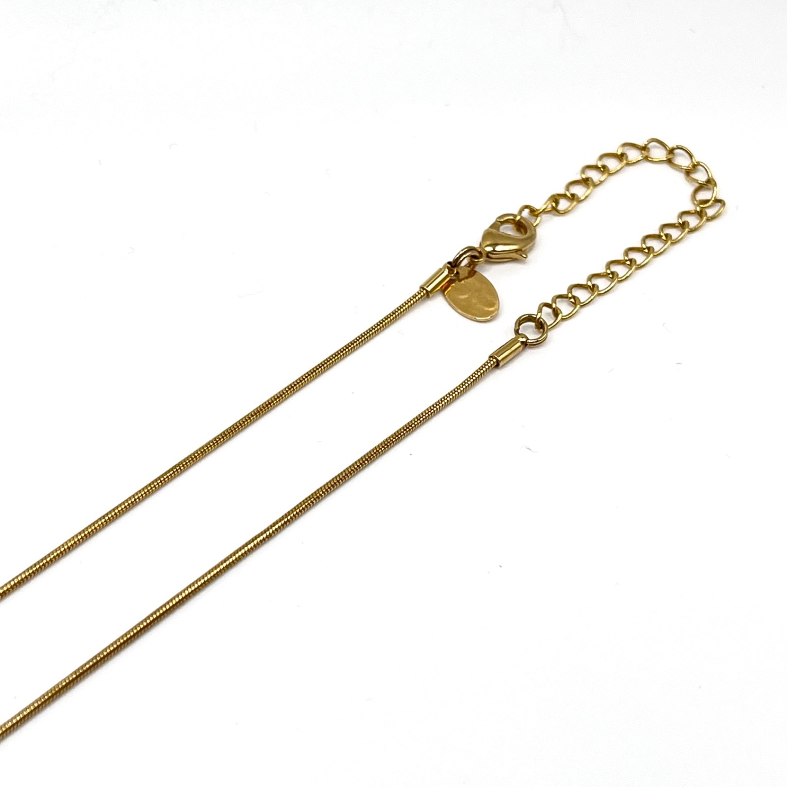 Lia Sophia Oval Square Black & Gold Tone Necklace Dainty Elegant Stackable 18″