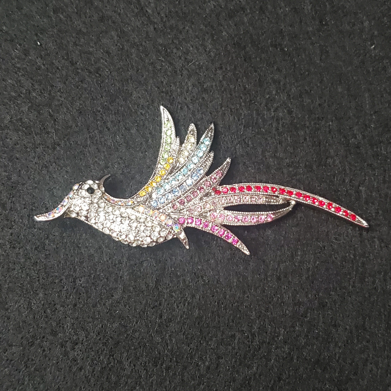 Brooch Pin Bird Themed Silver Tone Inspirational Bird Shiny Fashion Festive