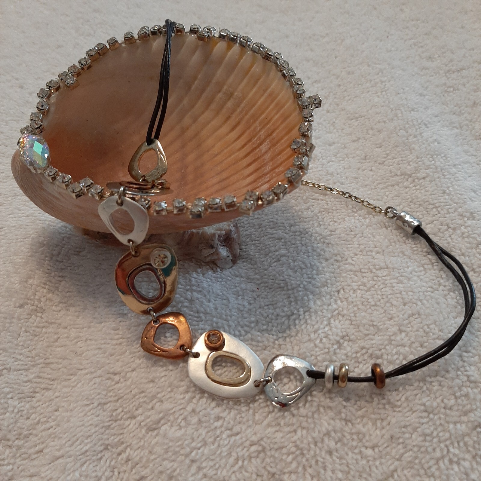 Mix Media Necklace With Gems 20” Chain Only