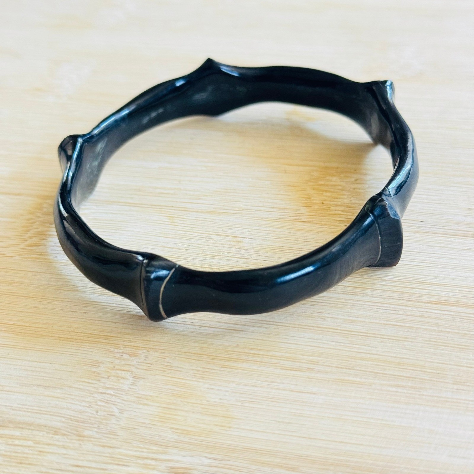 Black Coral VTG Bangle Bracelet Natural Genuine Hawaiian Authentic Bamboo rare