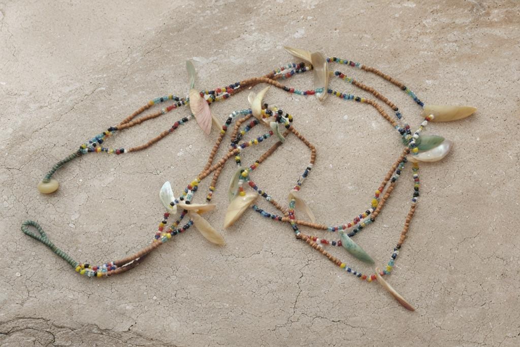 Beautiful Vintage Tribal Bead Cut Shell Bohemian Necklace