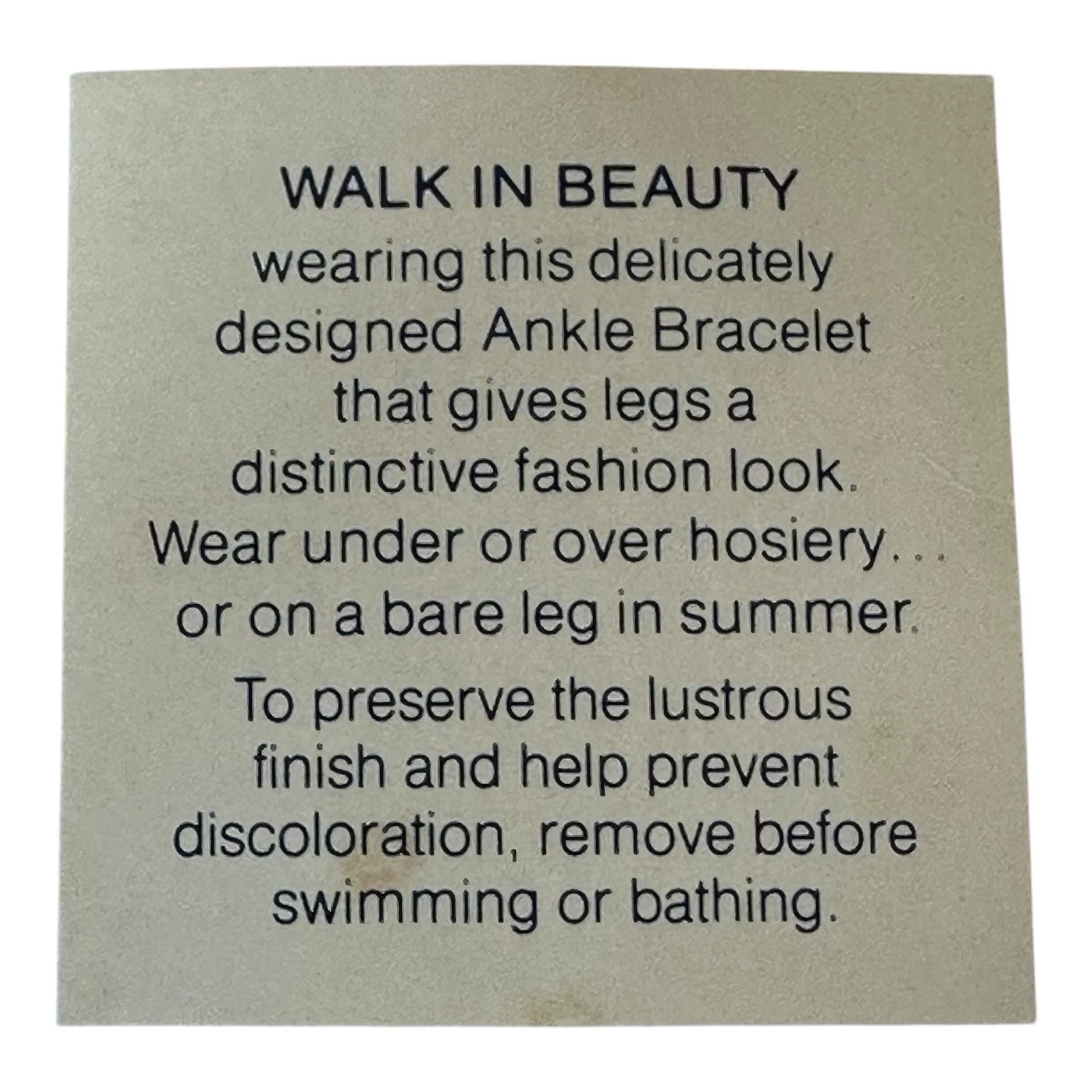 Avon 1978 Oval Accent Silvertone Anklet 9½” Ankle Bracelet NIB Vintage Old Stock