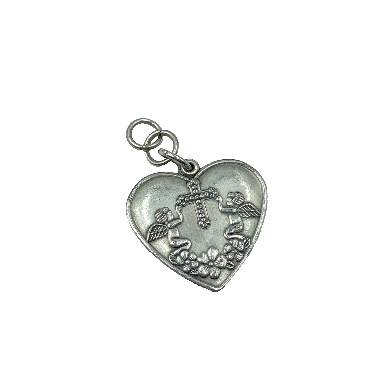 VTG Heart Pendant Swivel Message of Protection 1.25″ Angels Watching Over You