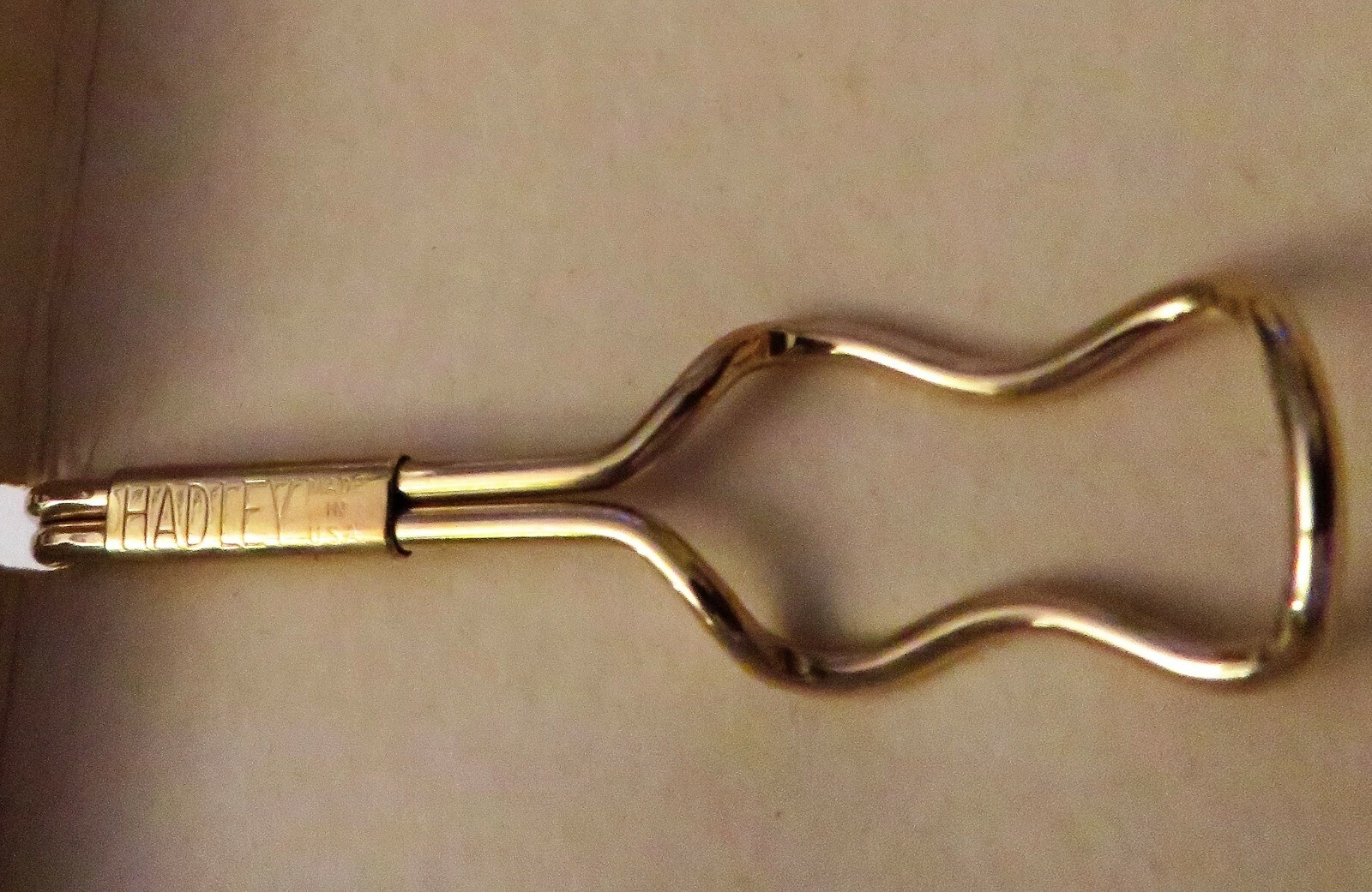 NOS Antique Art Deco HADLEY Yellow Gold GT Tie Clasp Bar w Box #c920