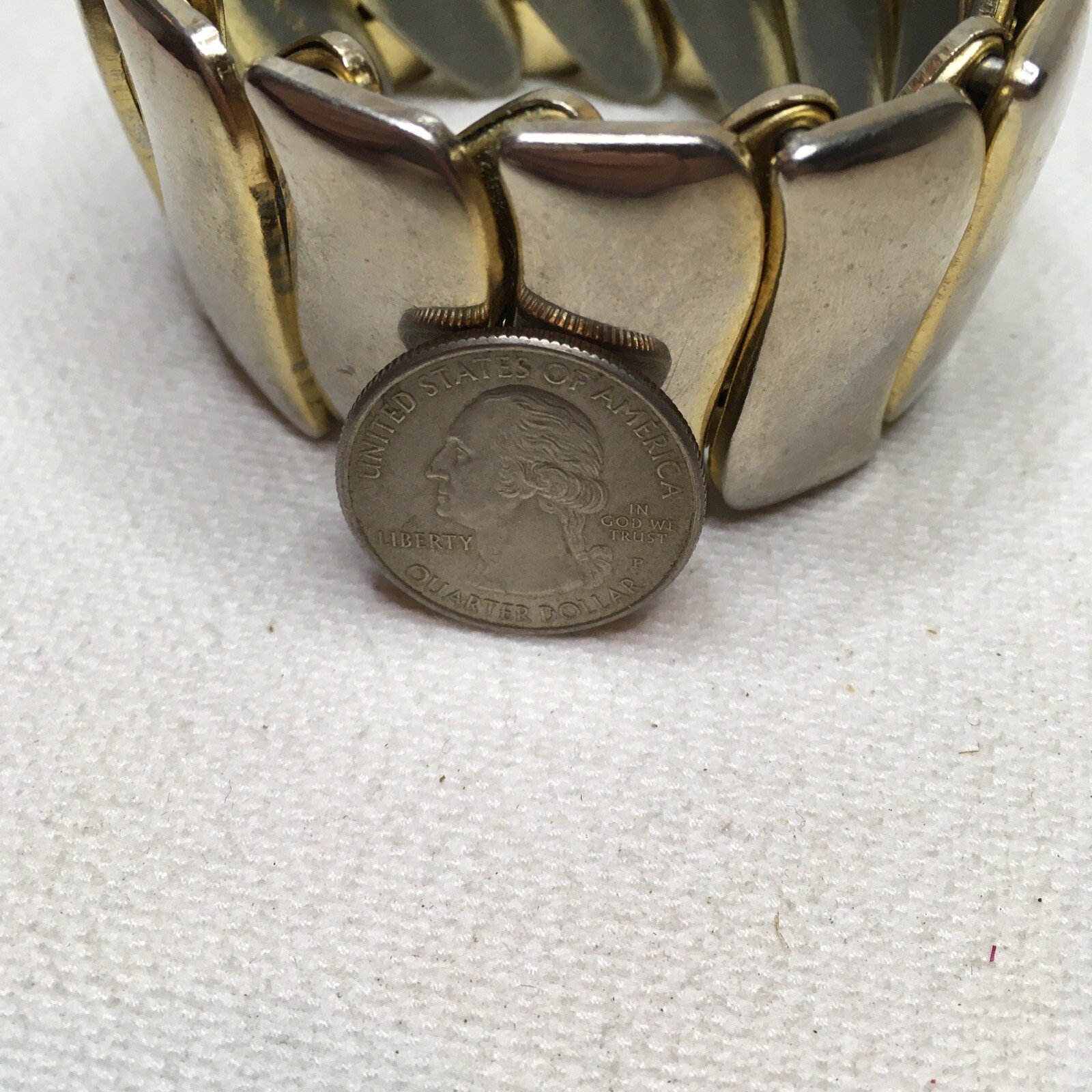 Vintage Large Made In Japan Expanding Link Goldtone Costume Cuff Bracelet