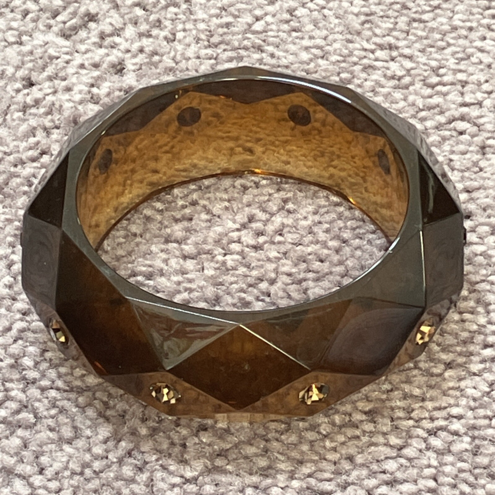 VINTAGE FACETED GEMS BANGLE BRACELET