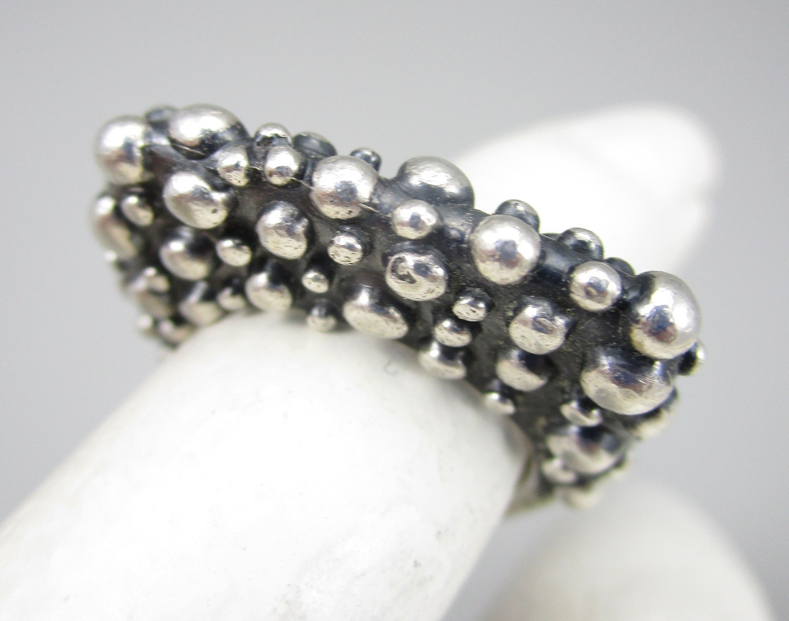 CLASSIC DIAN MALOUF STERLING GRANULATED STACK RING GUARD SZ 4.25