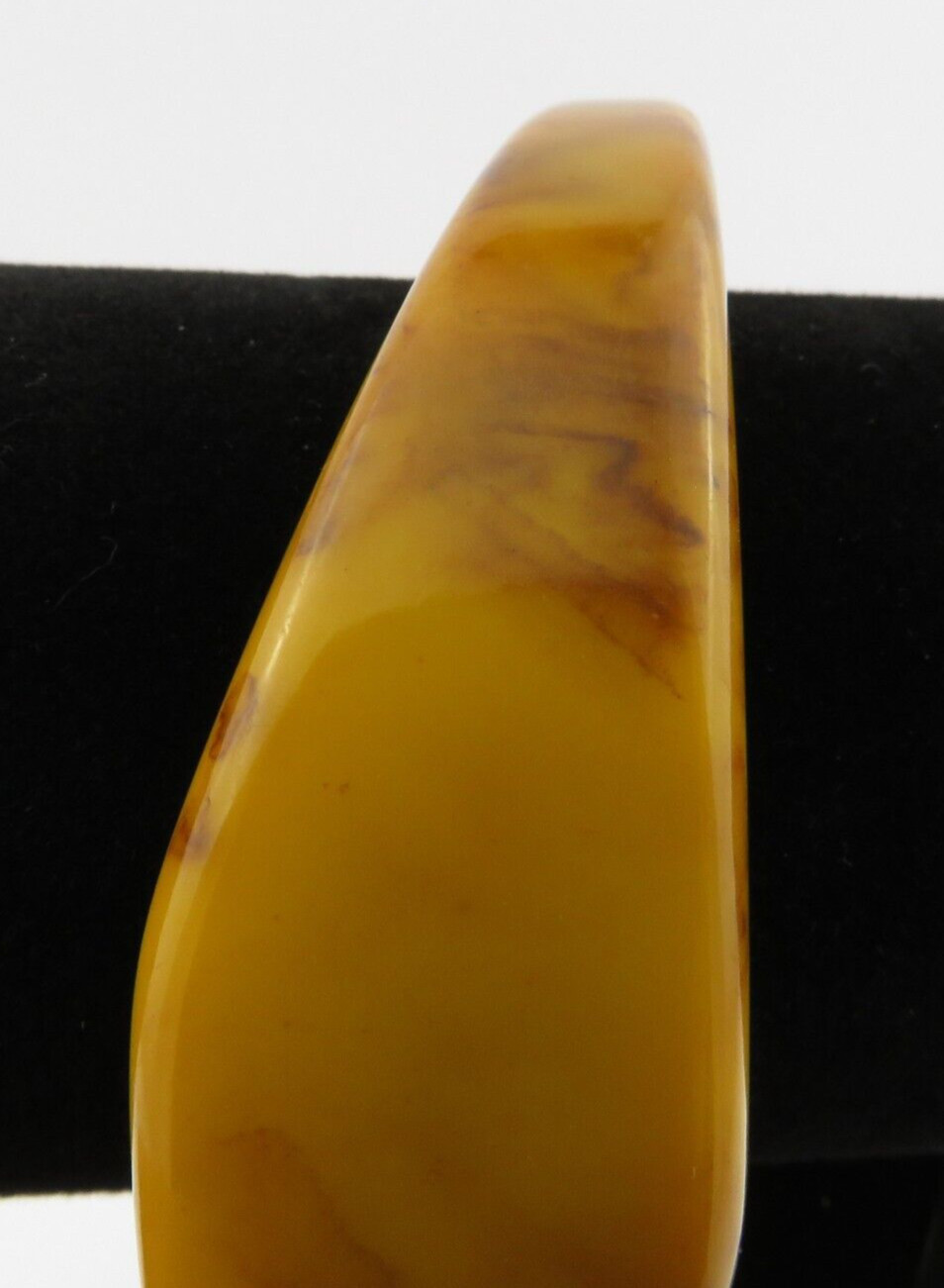 Vtg.Bakelite Chunky Wavy Bangle Bracelet Butterscotch/Choco Swirl retro Jewelry