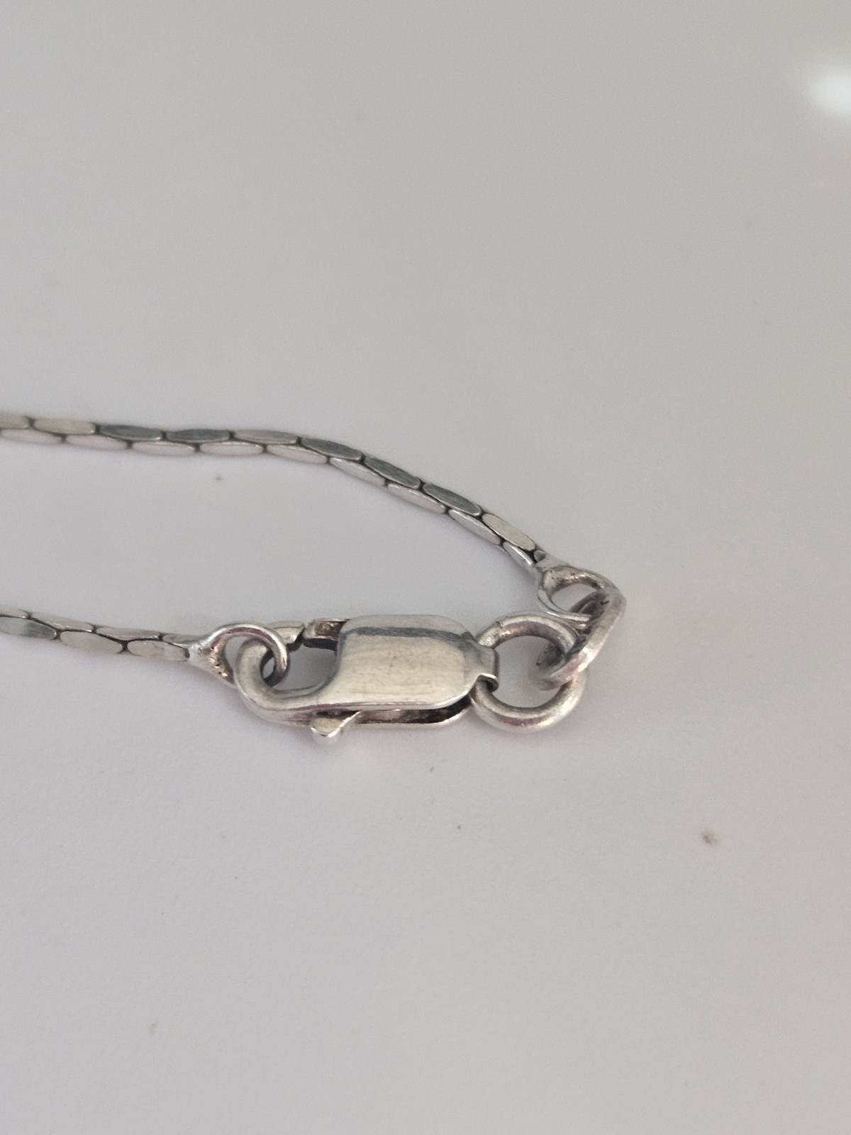 Vintage 925 Sterling Silver Natural Larimar Pendant Necklace 16″